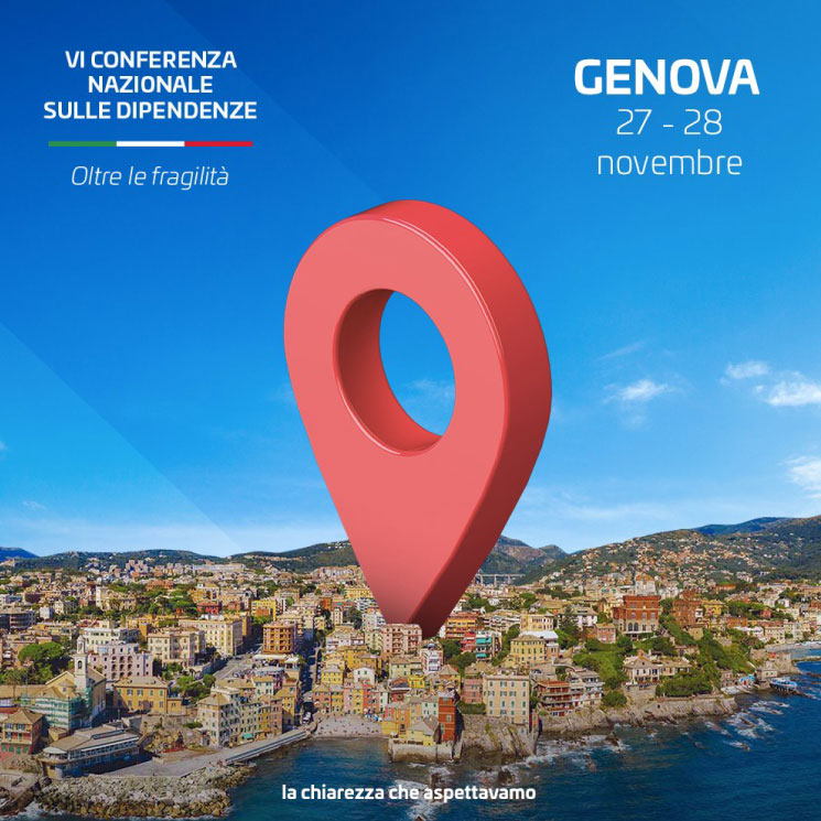 grafica che mostra il luogo dove si terrà la conferenza: Genova