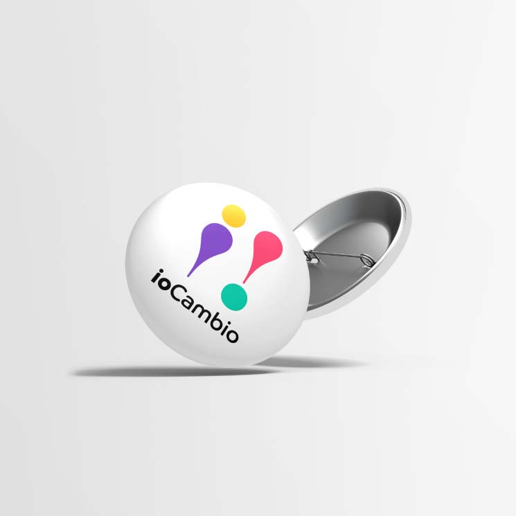 applicazione logo io cambio su spilla
