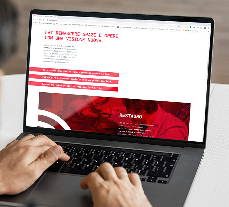 visualizzazione da desktop di una parte del sito web maltese