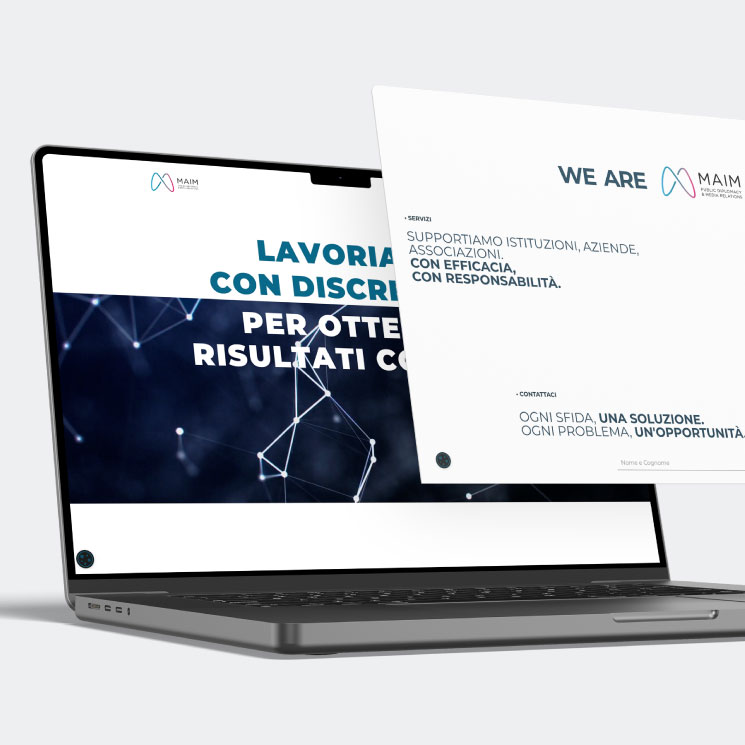 computer che visualizza una parte del sito web maim