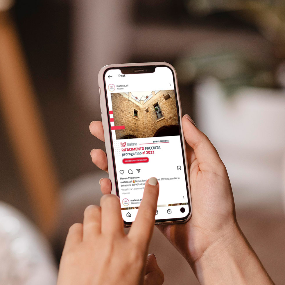 visualizzazione su smartphone di pagina instagram maltese