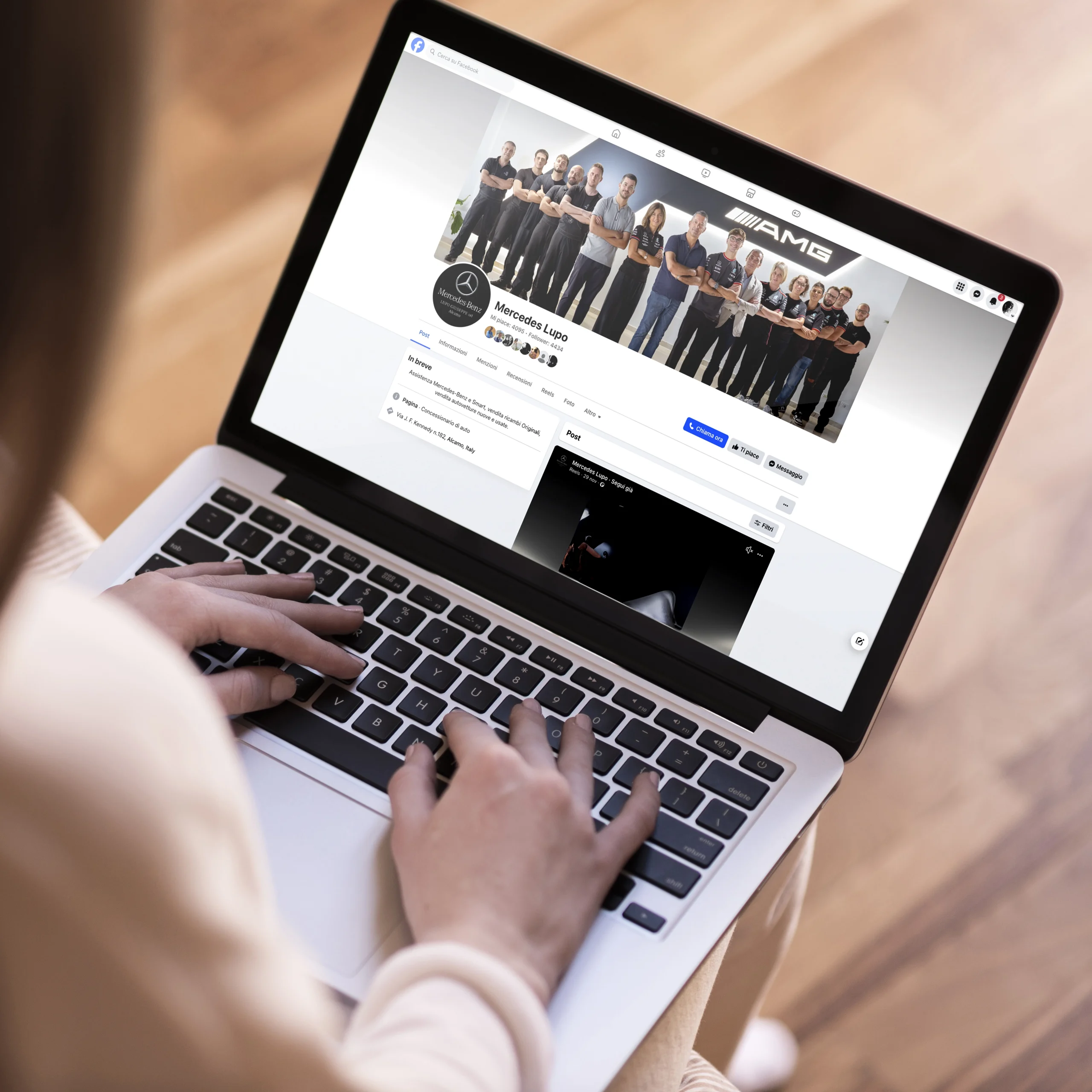 visualizzazione da desktop pagina facebook Lupo Mercedes